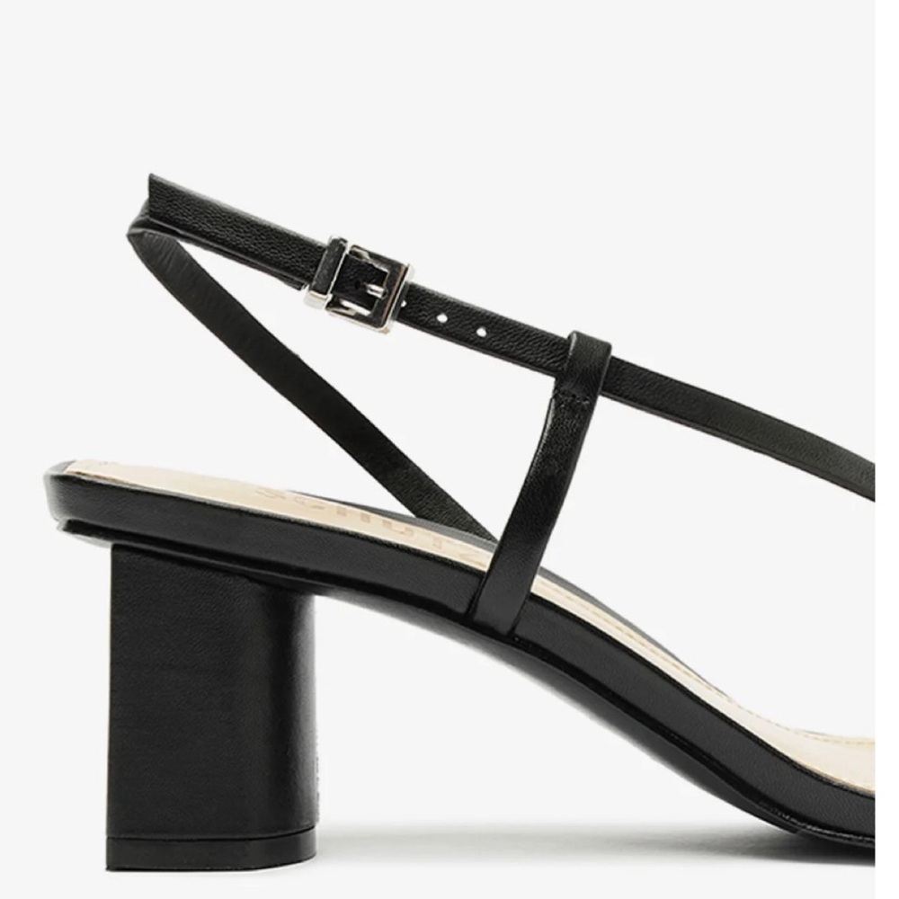 Schultz Heloise Mid Block Black Leather Sandals S… - image 2